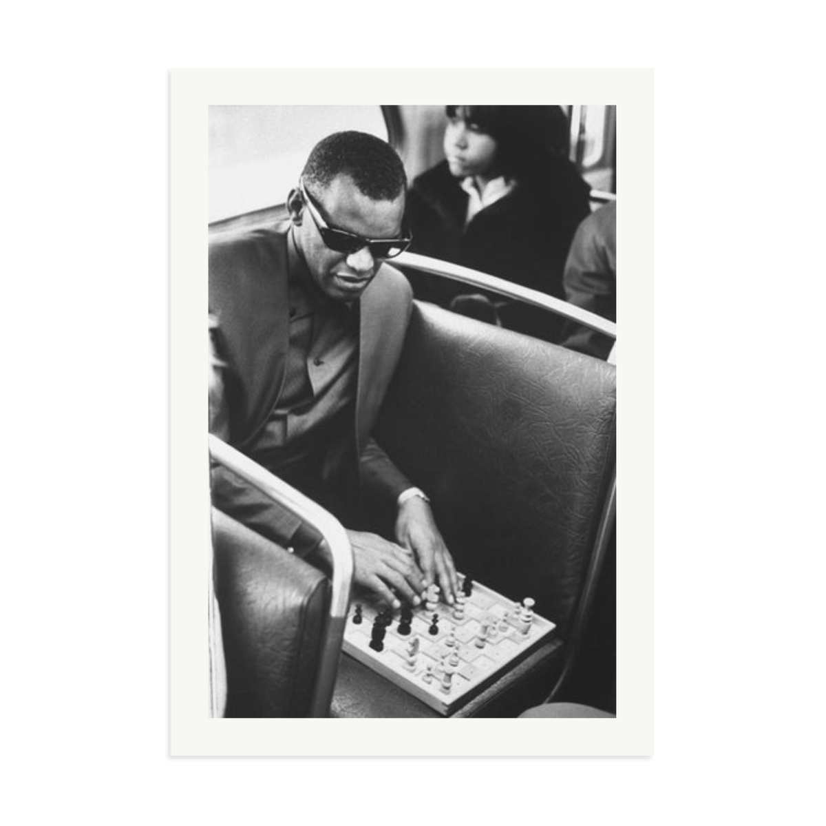 Ray Charles Playing Chess Framed Print Print Only XXL