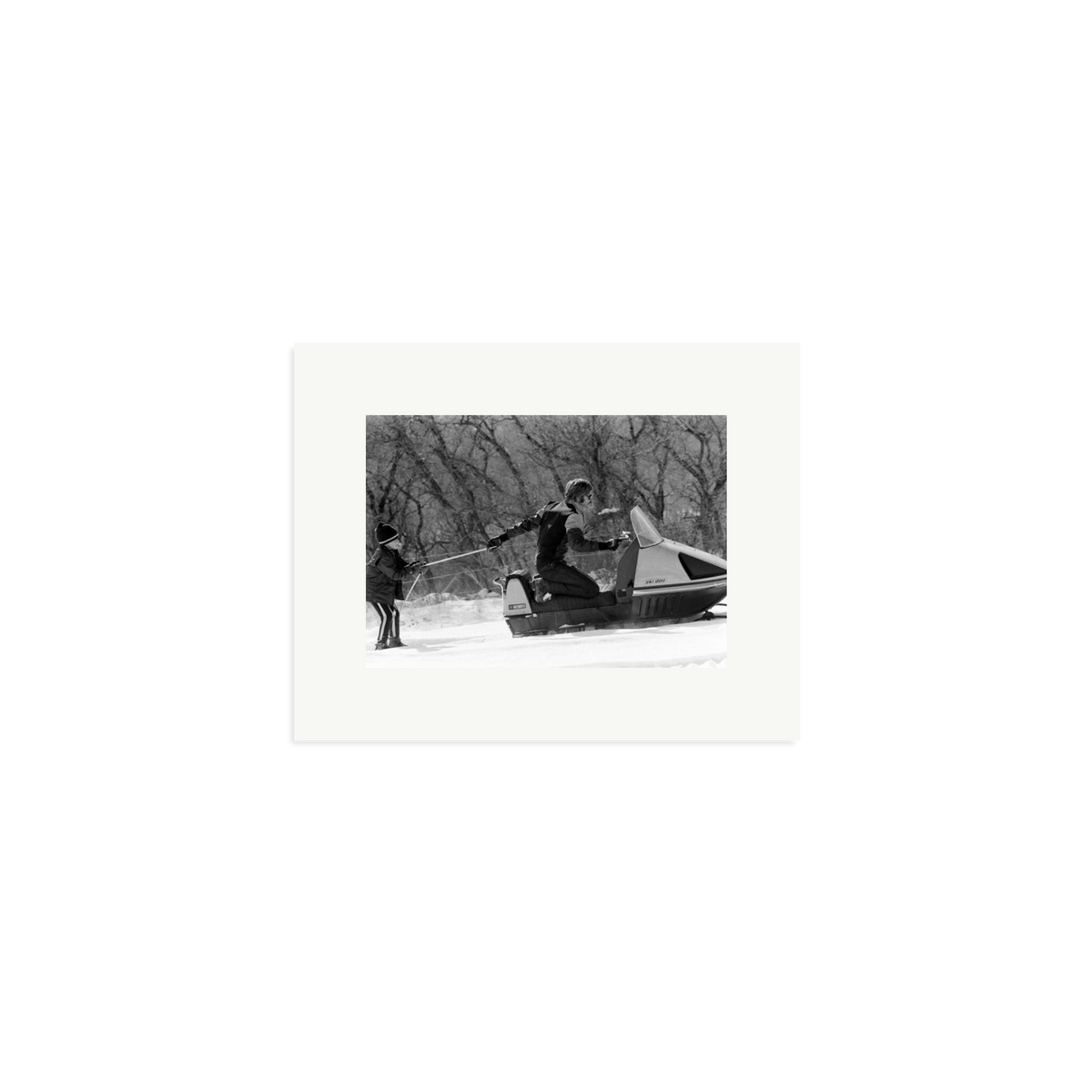 Robert Redford Snowmobile Framed Print Print Only Small