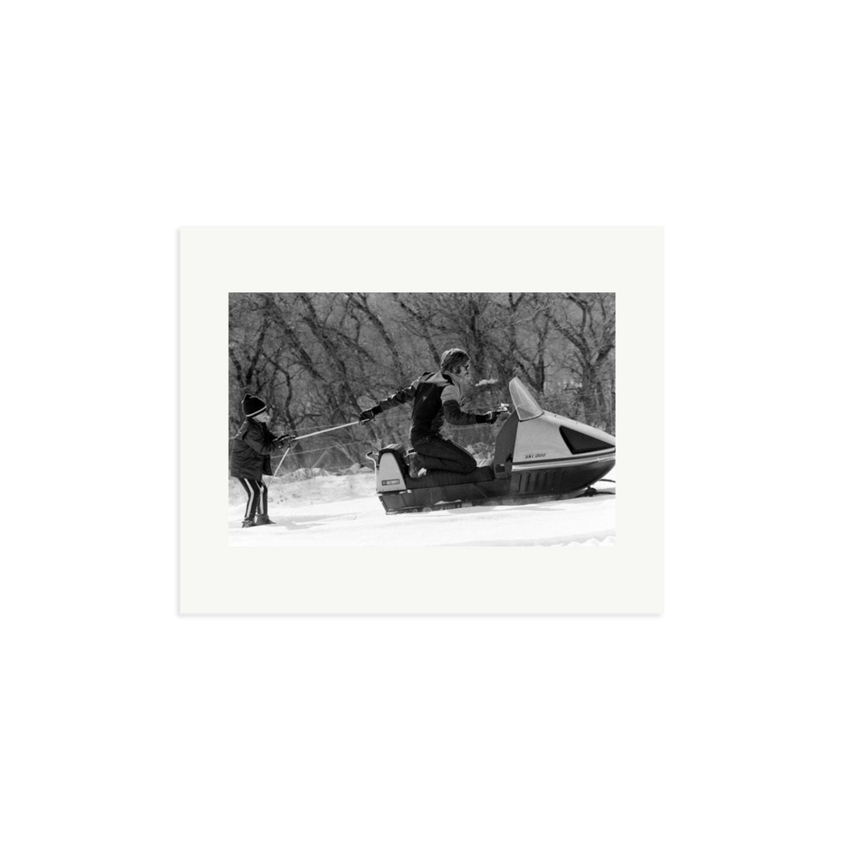 Robert Redford Snowmobile Framed Print Print Only Medium