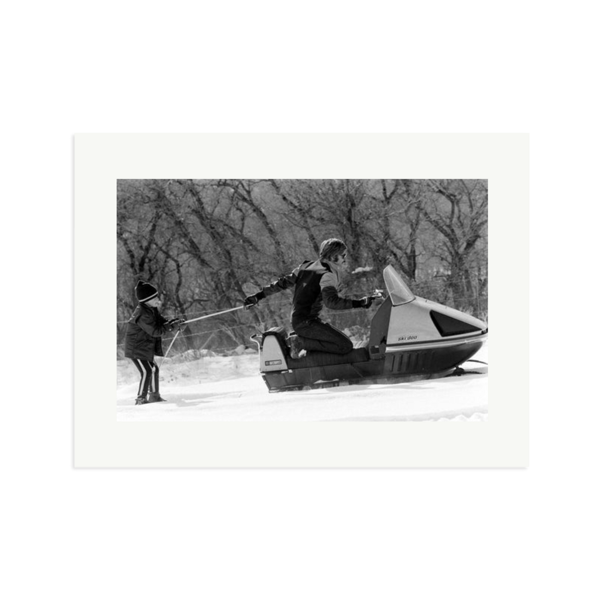 Robert Redford Snowmobile Framed Print Print Only XL
