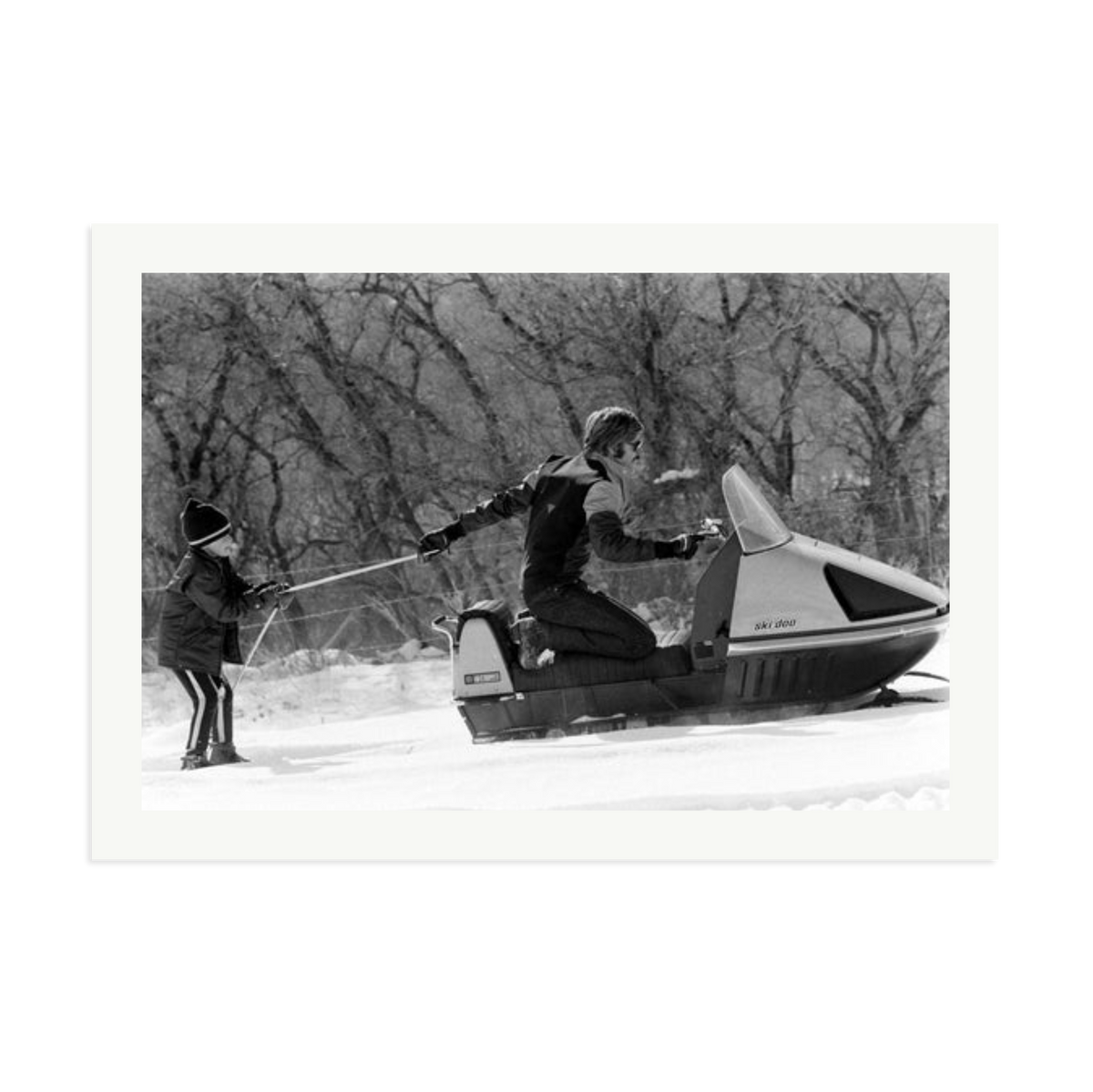 Robert Redford Snowmobile Framed Print Print Only XXL