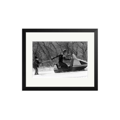 Robert Redford Snowmobile Framed Print Black Medium