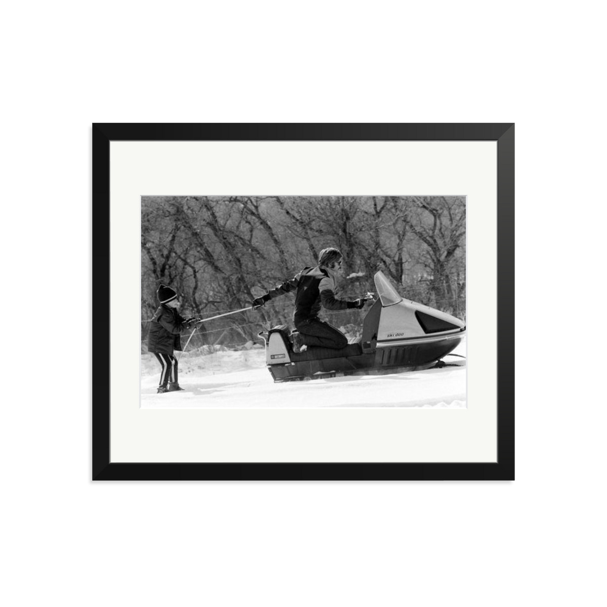 Robert Redford Snowmobile Framed Print Black Large