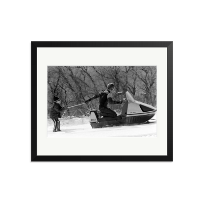Robert Redford Snowmobile Framed Print Black Large