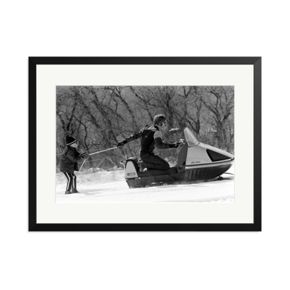 Robert Redford Snowmobile Framed Print Black XL
