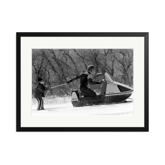Robert Redford Snowmobile Framed Print Black XL