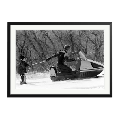 Robert Redford Snowmobile Framed Print Black XXL