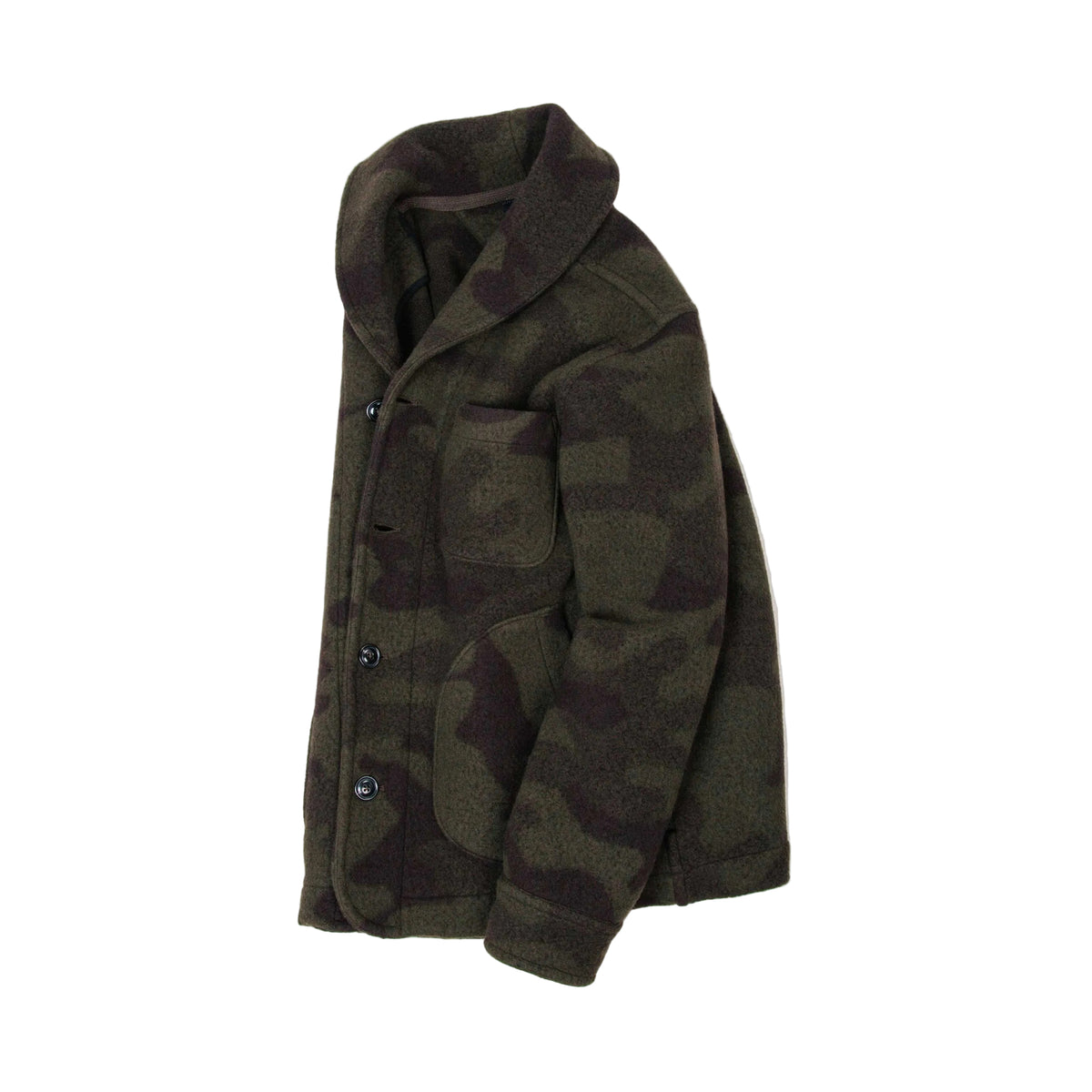 Rivay Hale Wool Cardigan in Olive Camouflage