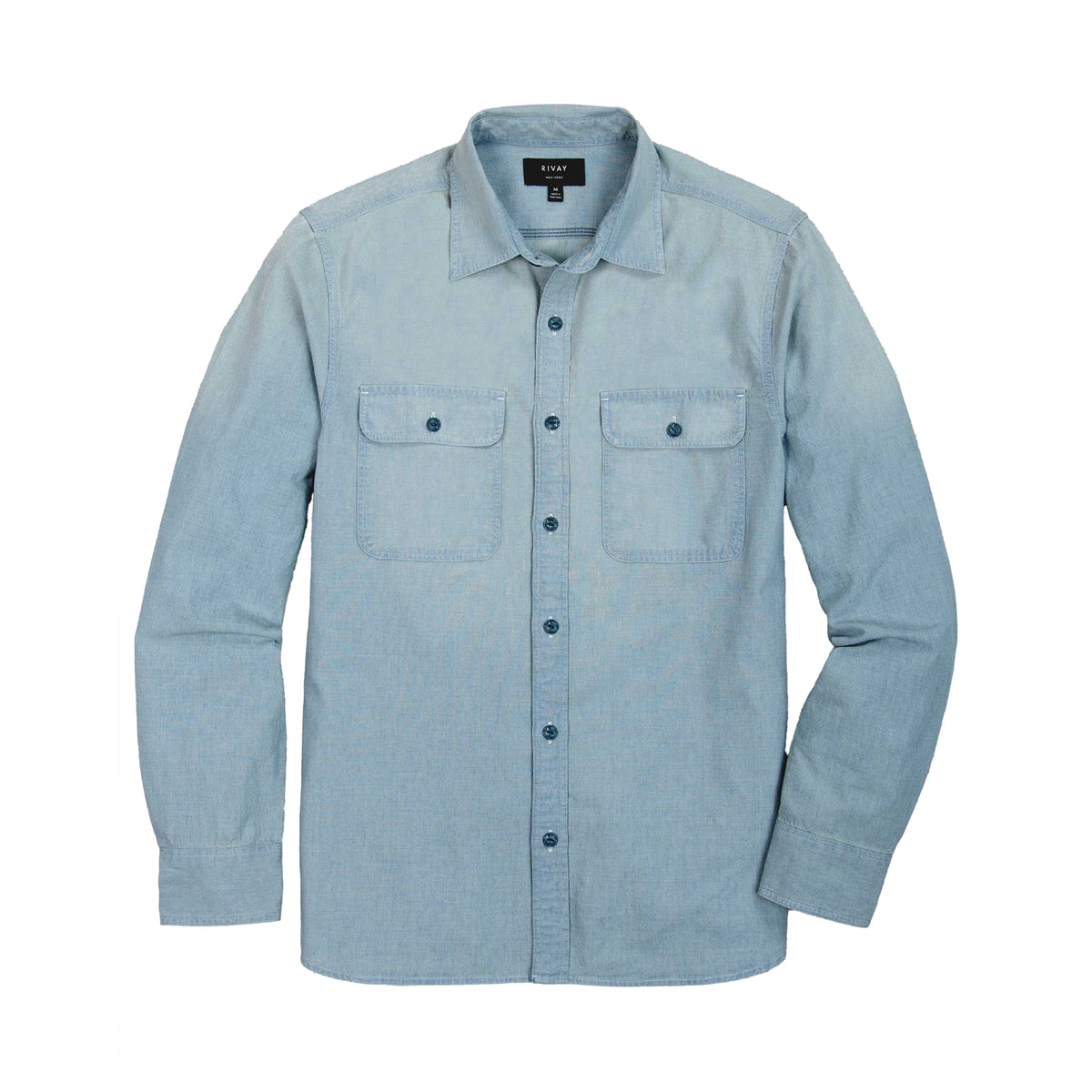 Rivay Albers Indigo Chambray Workshirt Bleached Chambray