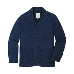 Rivay Cliff Indigo Dobby Shawl Jacket in Dark Wash - Dark Wash