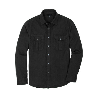 Rivay Cortina Brushed Cotton Camp Shirt in Dark Olive Dark Olive