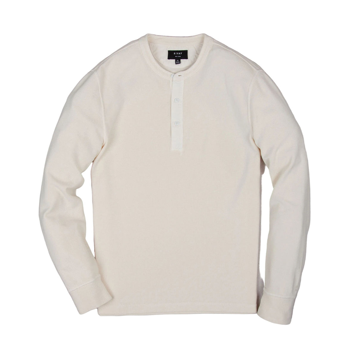 Rivay Gibson Waffle Henley in Antique White Antique White
