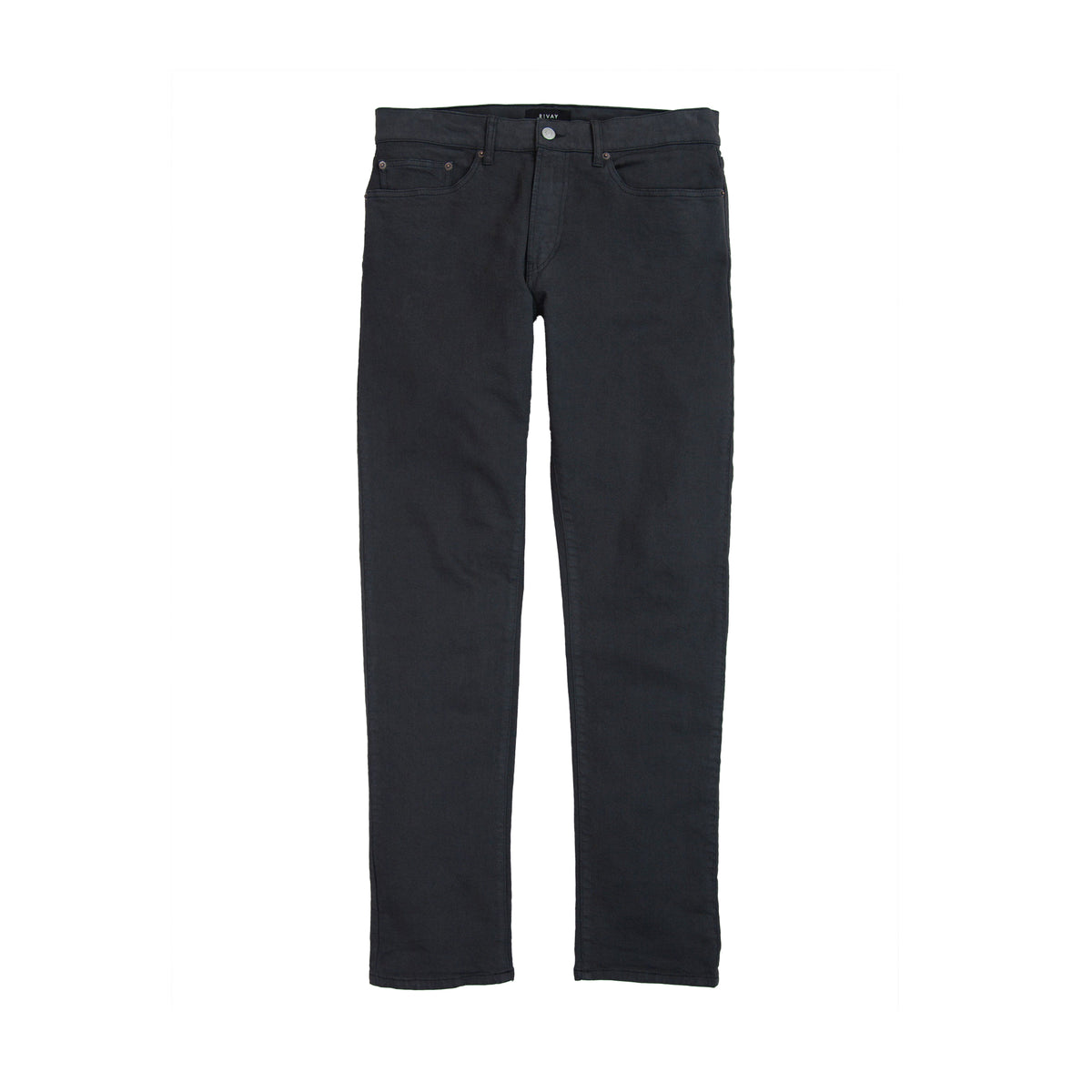 Rivay Wade Garment Dyed Washed Black Five Pocket Pant
