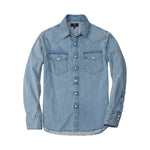 Rivay Wayne Denim Western Shirt in Light Wash - Light Wash