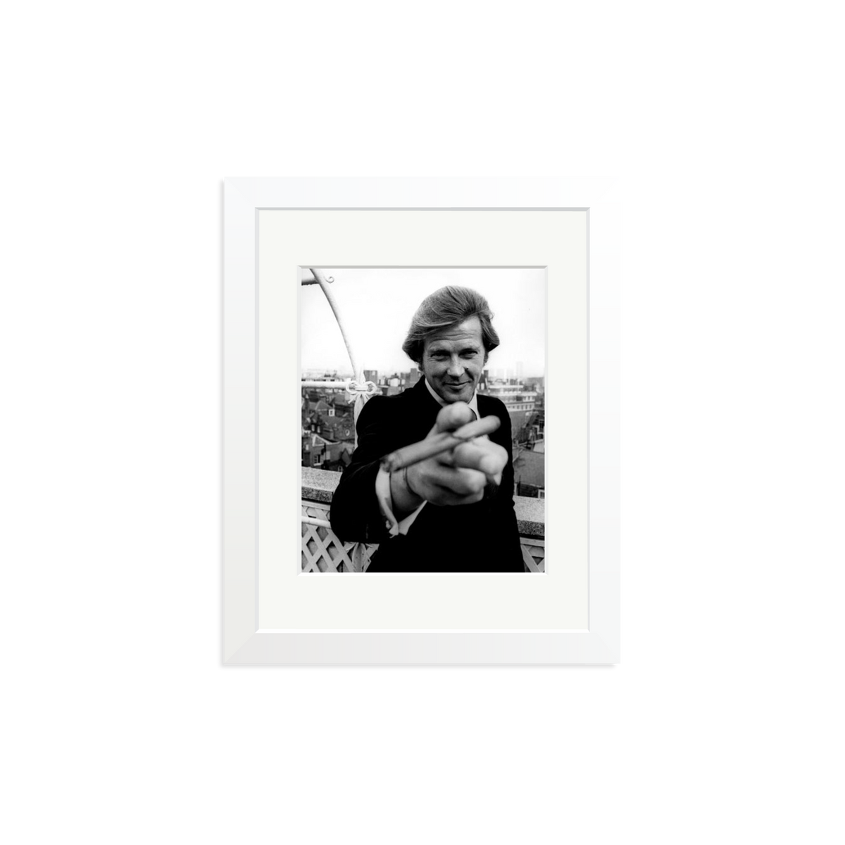 Roger Moore 1972 Bond Announcement Photo White Small