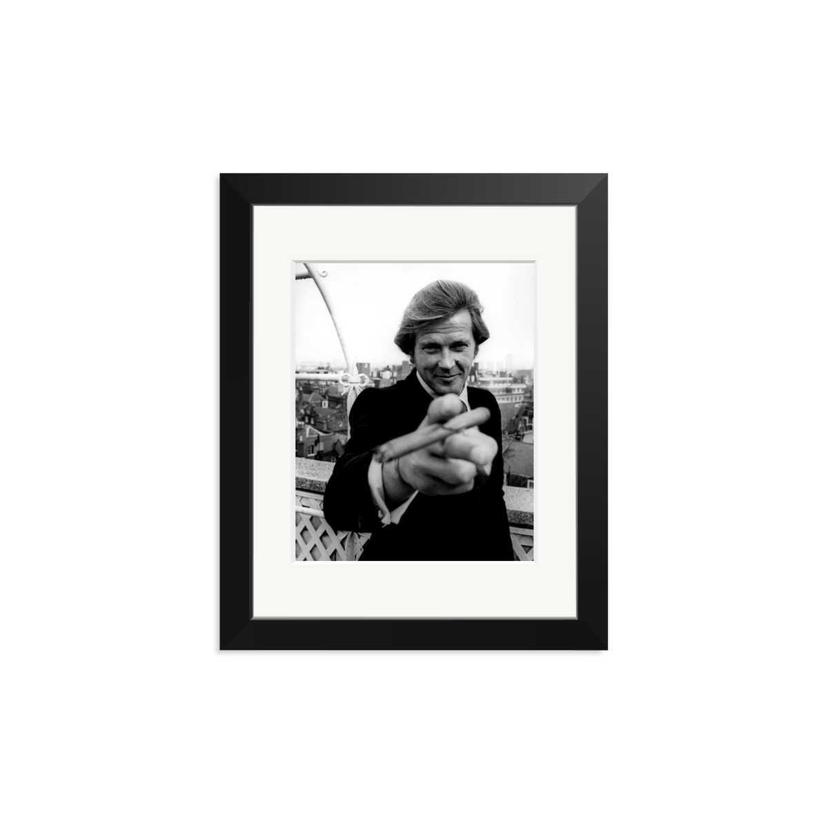 Roger Moore 1972 Bond Announcement Photo Black Small