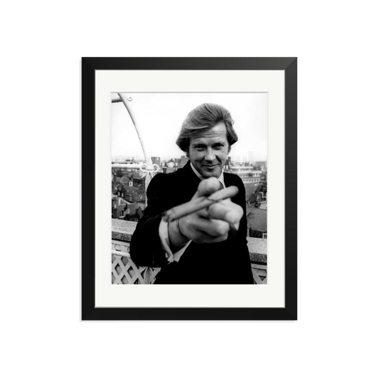 Roger Moore 1972 Bond Announcement Photo Black Medium