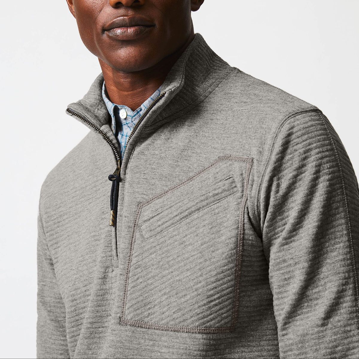 Billy Reid Quilted Half Zip