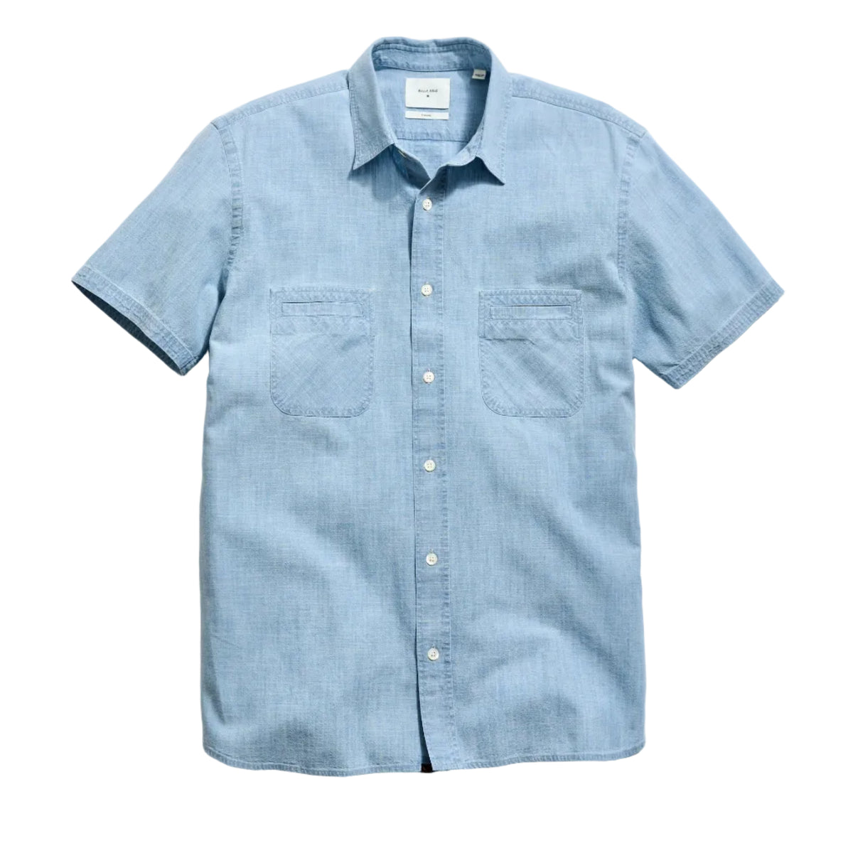 Billy Reid Short Sleeve Chambray Donelson Shirt Light Chambray