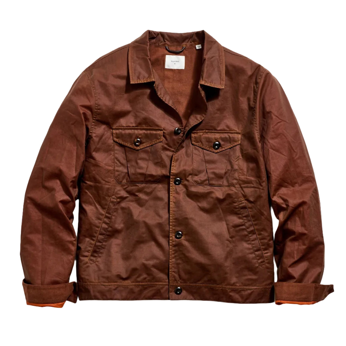 Billy Reid Waxed Herringbone Members Jacket Burnt Umber