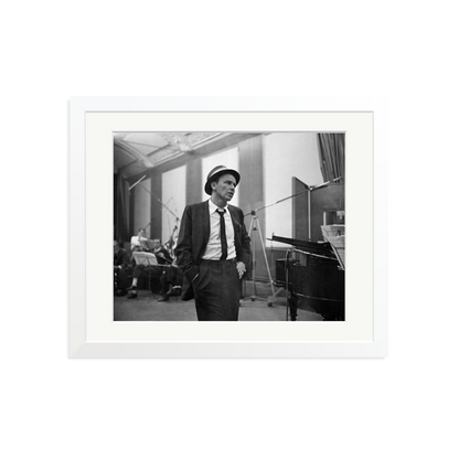 Frank Sinatra Recording 1964 Framed Print White Medium