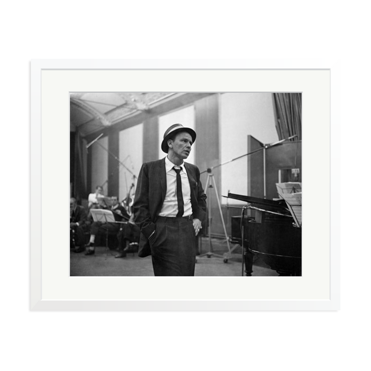 Frank Sinatra Recording 1964 Framed Print White XL