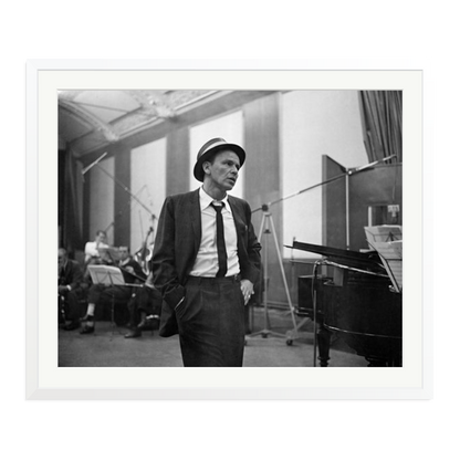 Frank Sinatra Recording 1964 Framed Print White XXL