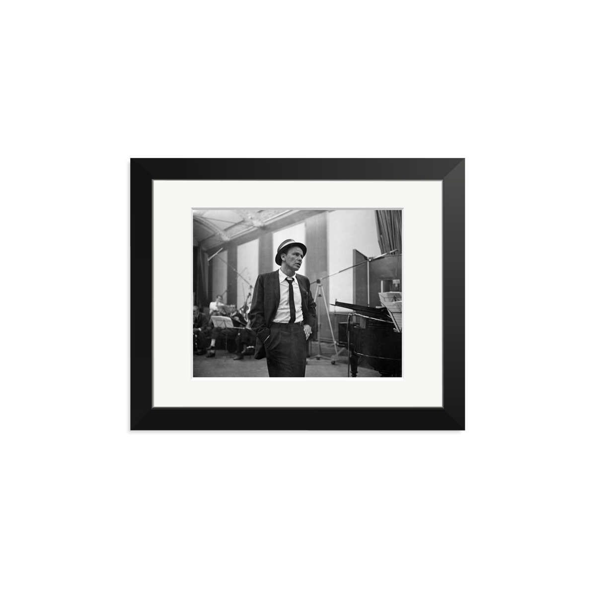 Frank Sinatra Recording 1964 Framed Print Black Small