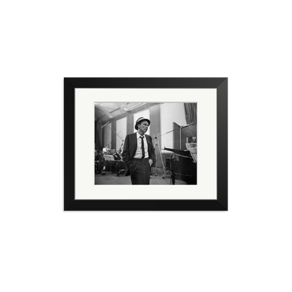 Frank Sinatra Recording 1964 Framed Print Black Small