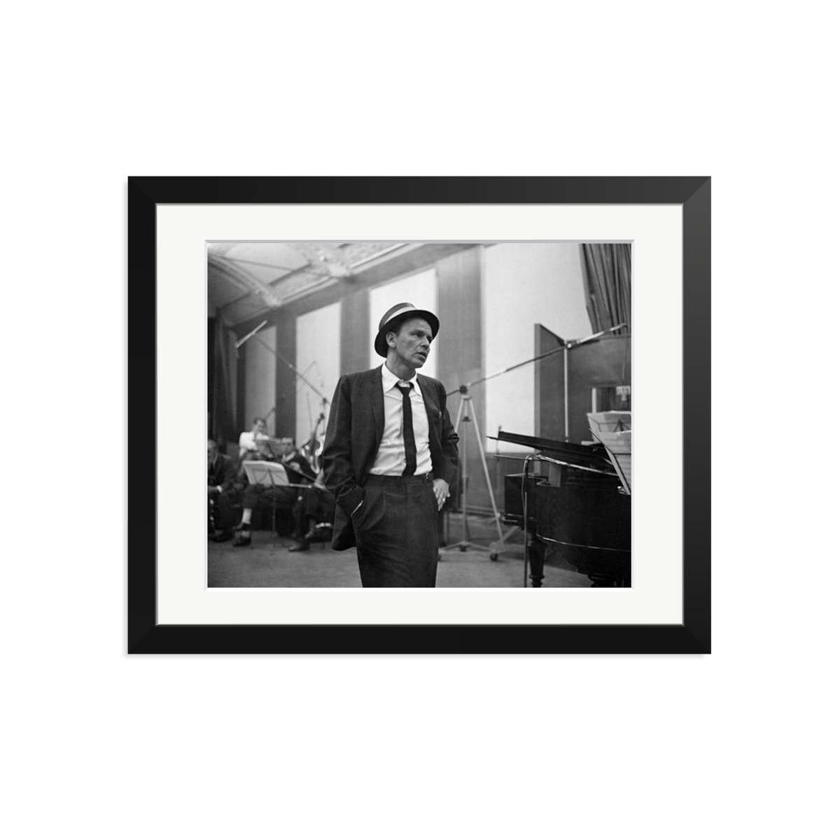 Frank Sinatra Recording 1964 Framed Print Black Medium