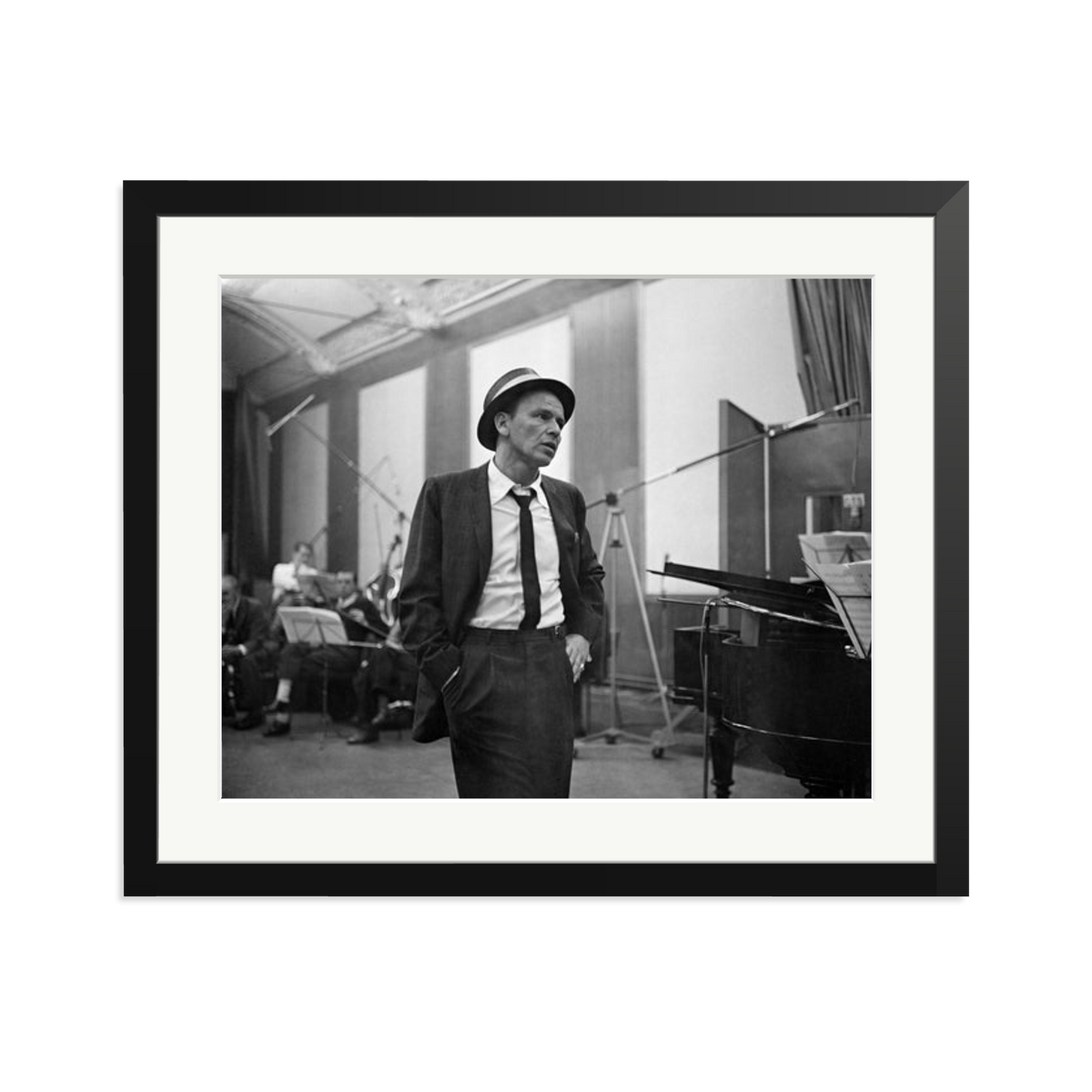Frank Sinatra Recording 1964 Framed Print Black Large