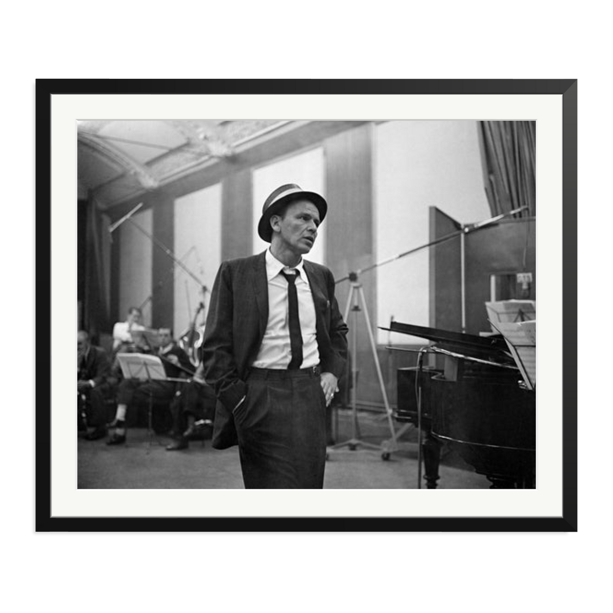 Frank Sinatra Recording 1964 Framed Print Black XXL