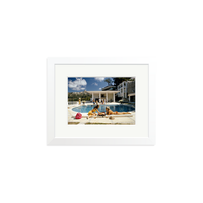 Slim Aarons 'Poolside Backgammon' White Small