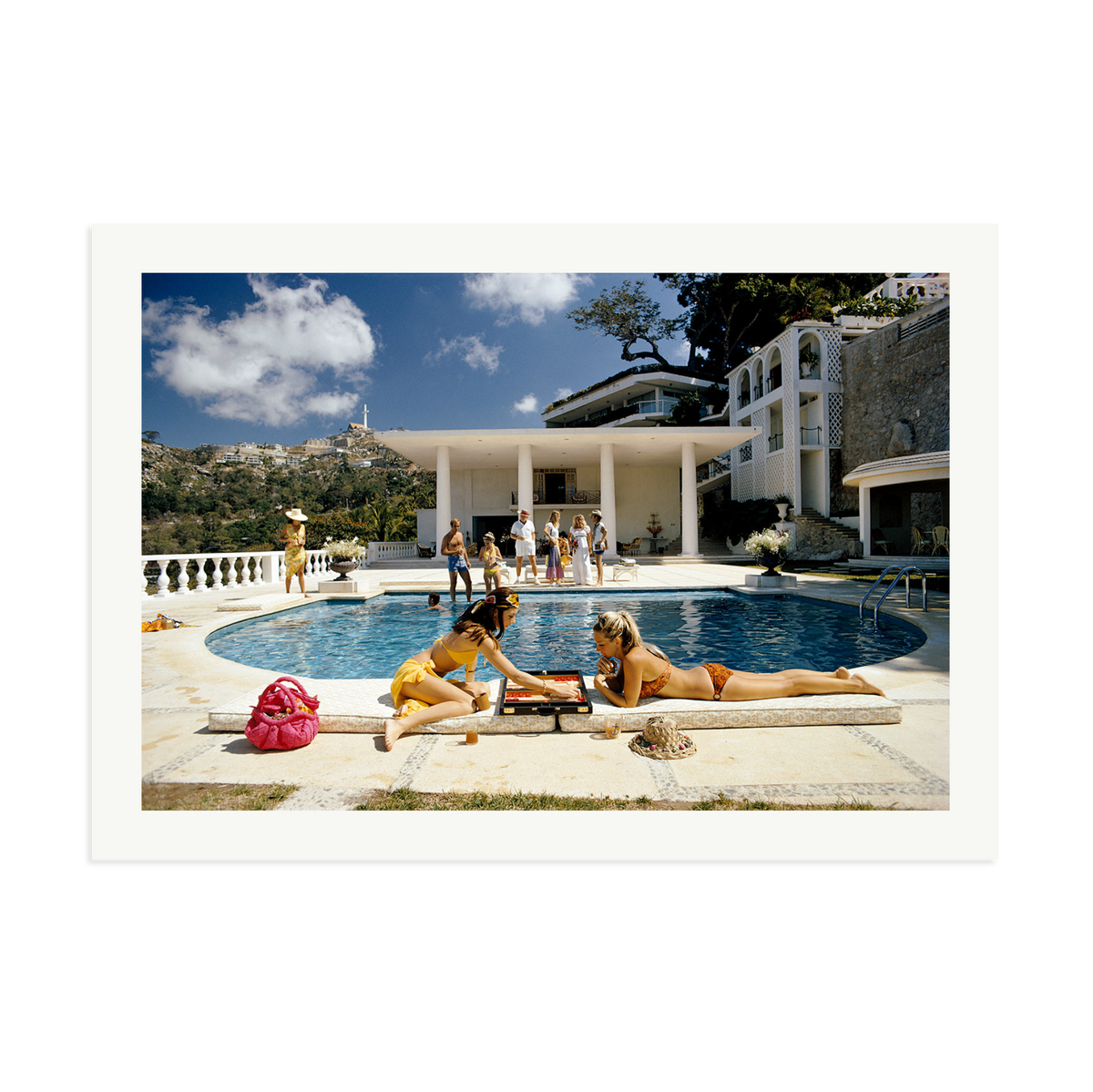 Slim Aarons 'Poolside Backgammon' Print Only XXL