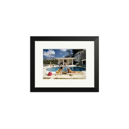 Slim Aarons 'Poolside Backgammon' Black Small