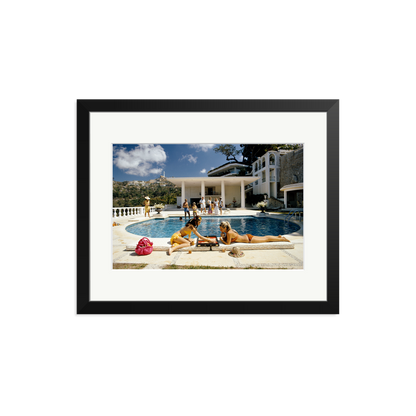 Slim Aarons 'Poolside Backgammon' Black Medium