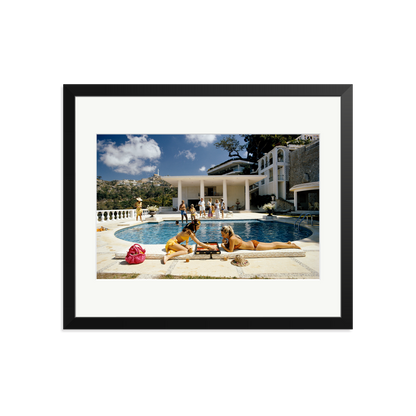 Slim Aarons 'Poolside Backgammon' Black Large