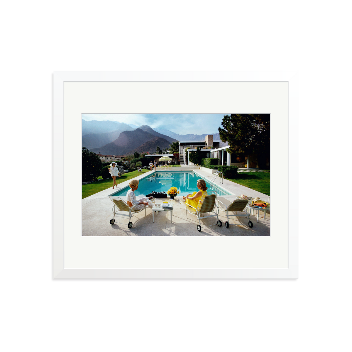 Slim Aarons 'Poolside Gossip' White Large