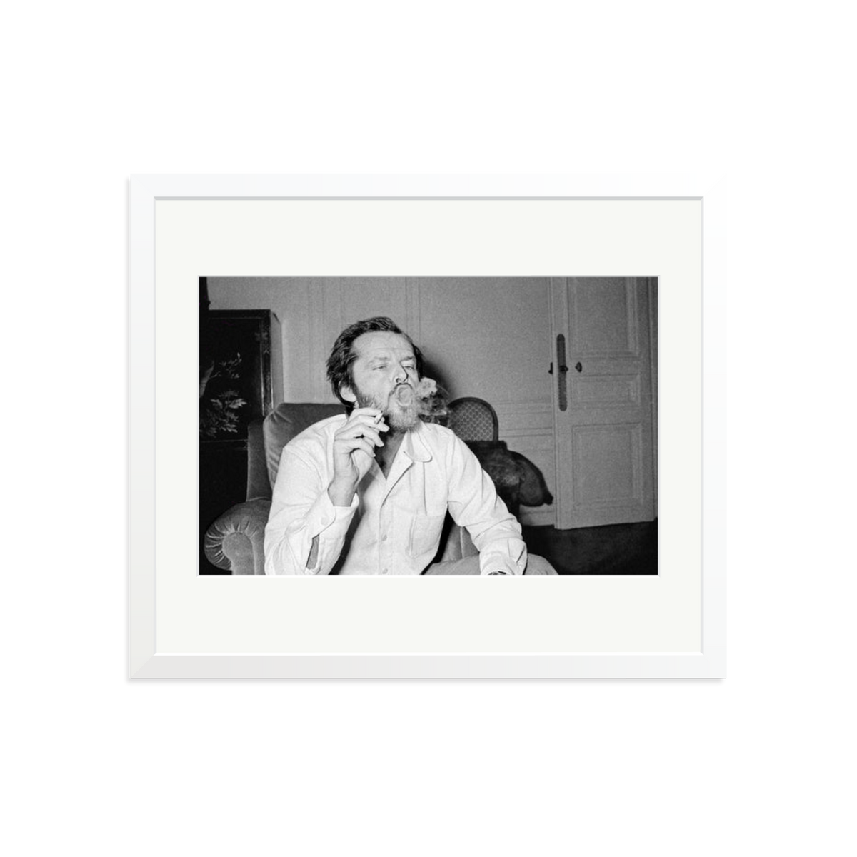 Jack Nicholson Framed Print White Large