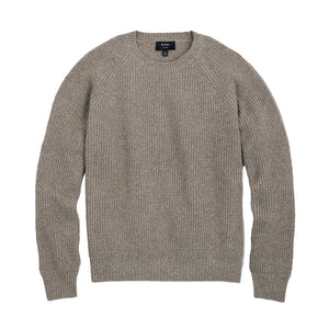 Rivay Sonny Waffle Sweater in Khaki Marl Khaki Marl