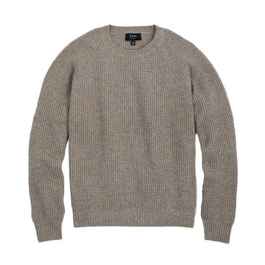 Rivay Sonny Waffle Sweater in Khaki Marl Khaki Marl