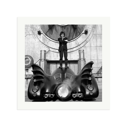 Tim Burton on The Batmobile Framed Print Print Only XL