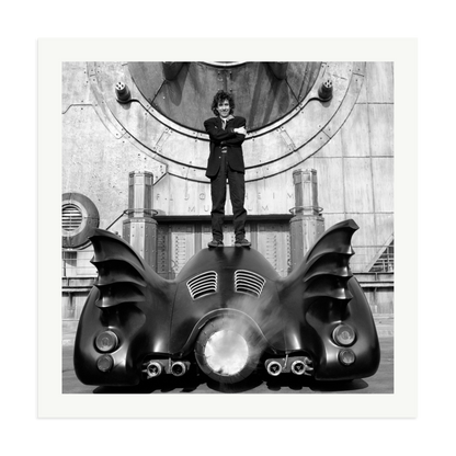 Tim Burton on The Batmobile Framed Print Print Only XXL