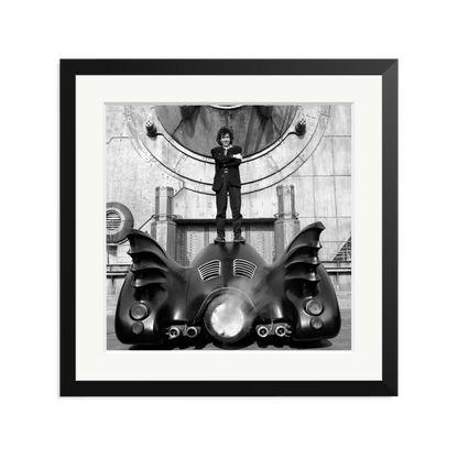 Tim Burton on The Batmobile Framed Print Black Large