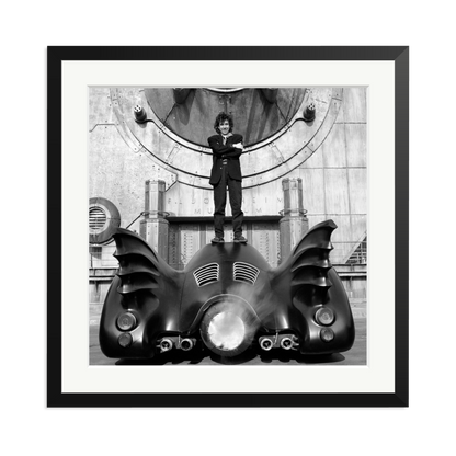 Tim Burton on The Batmobile Framed Print Black XL