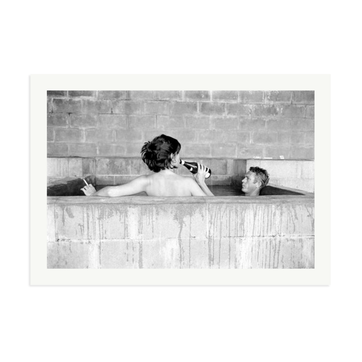 Steve McQueen & Wife Framed Print Print Only XXL