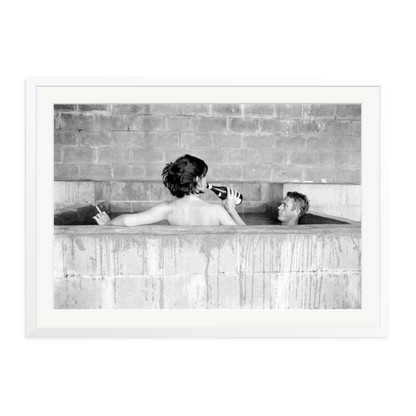 Steve McQueen & Wife Framed Print White XXL