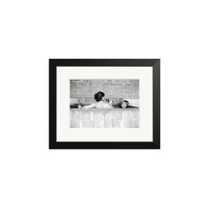 Steve McQueen & Wife Framed Print Black Small