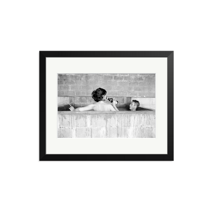 Steve McQueen & Wife Framed Print Black Medium