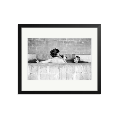 Steve McQueen & Wife Framed Print Black Large